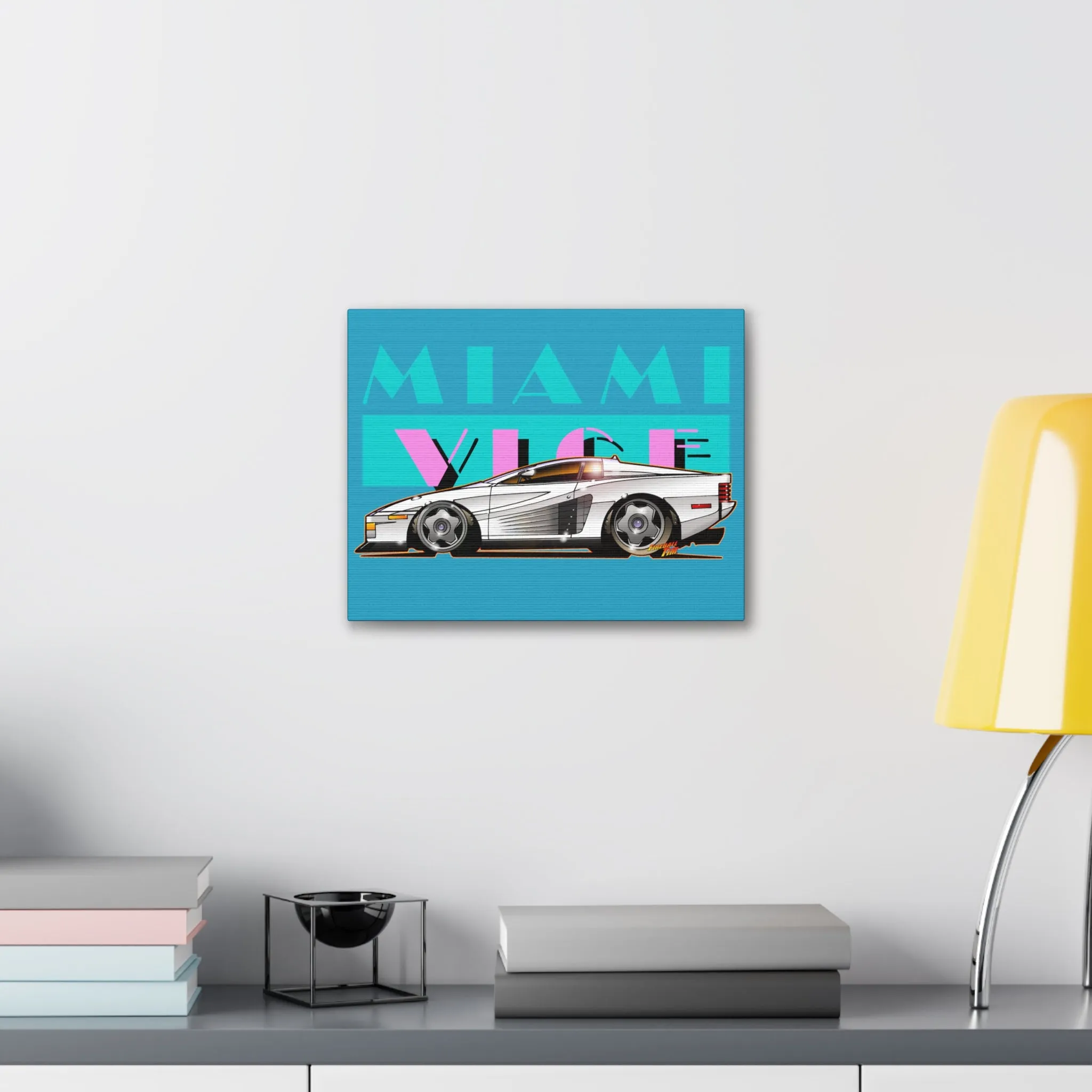 MIAMI VICE FERRARI TESTAROSSA TV Show Canvas Art Print 11x14