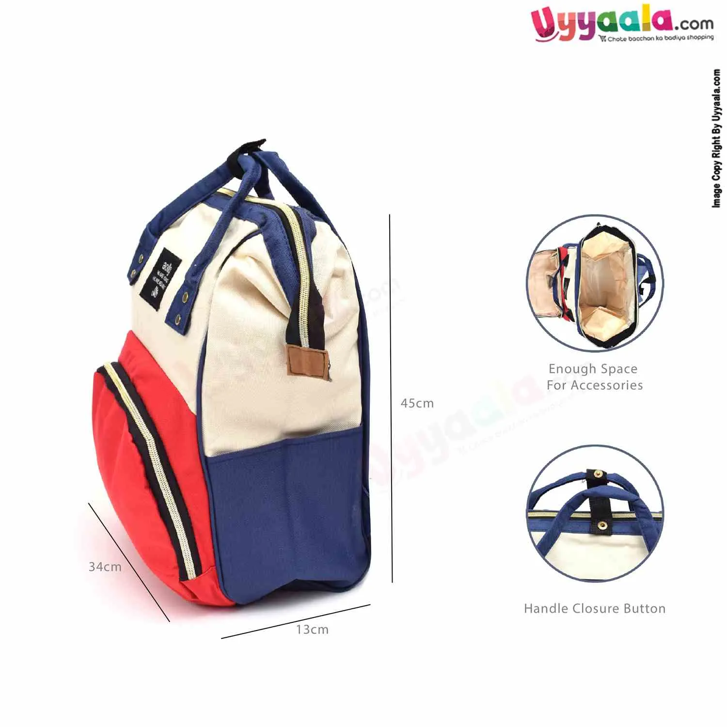 Mother's back pack (diaper bag) comfortable for travelling mothers, premium quality - size(45*34cm) - red