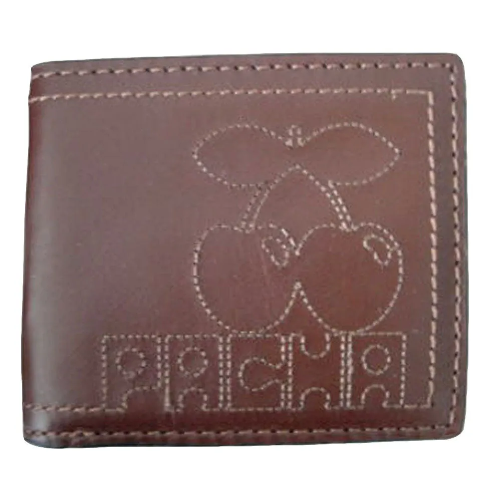 Pacha Brown Stitch Cherry Faux Leather Wallet