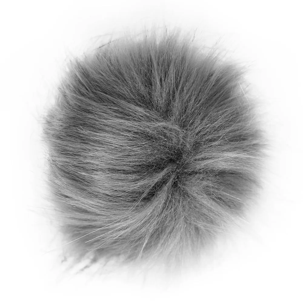 POM POM FAUX FUR 5″ Grey