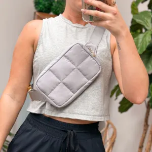 Quilted Belt Bag - Grey