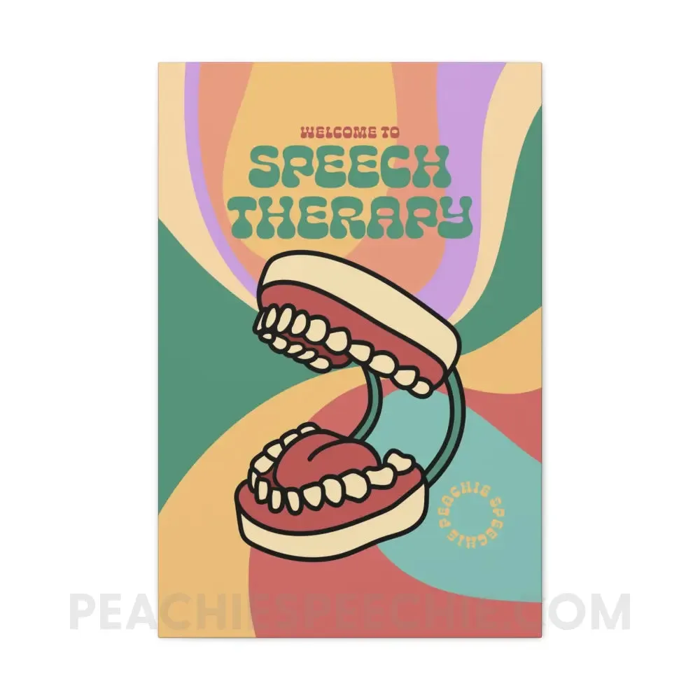 Retro Welcome To Speech Therapy Canvas