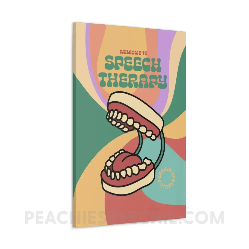 Retro Welcome To Speech Therapy Canvas