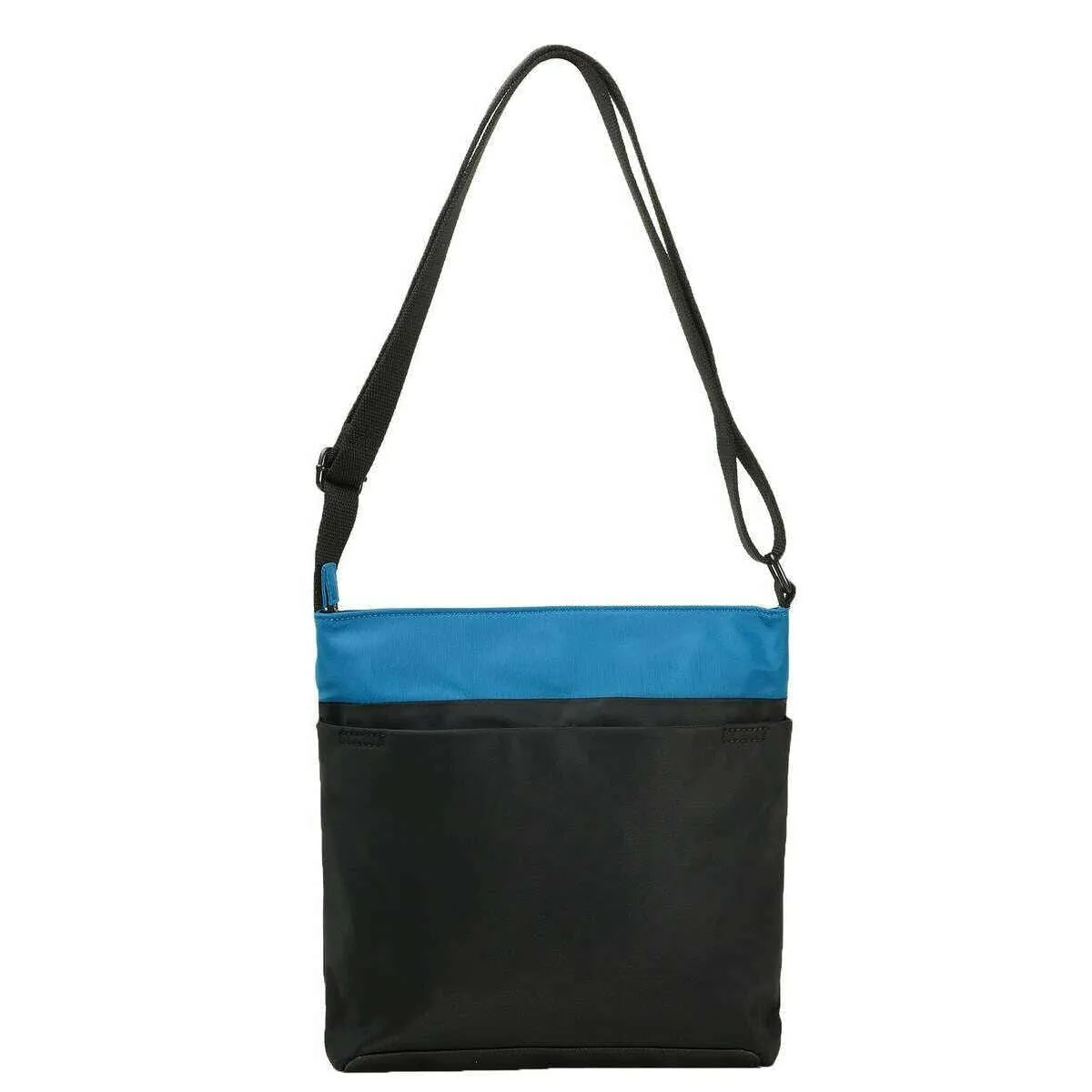 Roka Kennington B Medium Creative Waste Two Tone Recycled Nylon Crossbody Bag - Black/Sea Port Blue