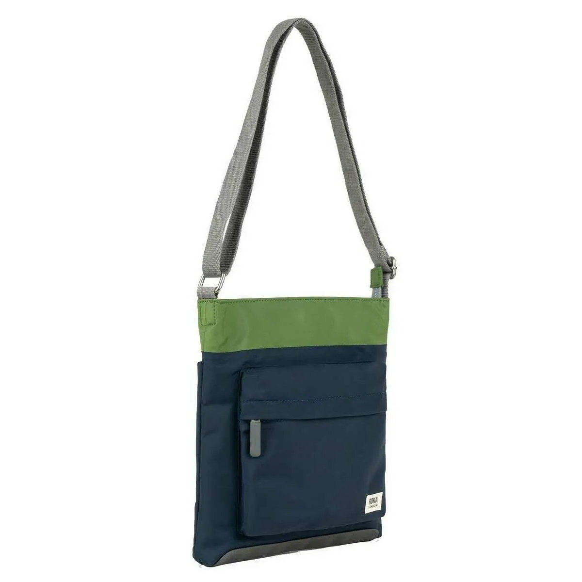 Roka Kennington B Medium Creative Waste Two Tone Recycled Nylon Crossbody Bag - Midnight Blue/Avocado Green