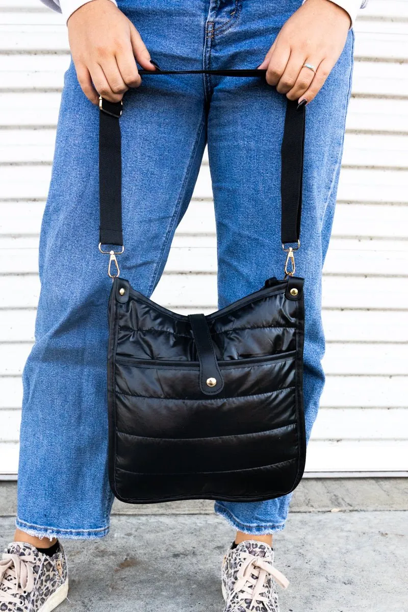 SALE! Lake Tahoe Black Puffy Crossbody