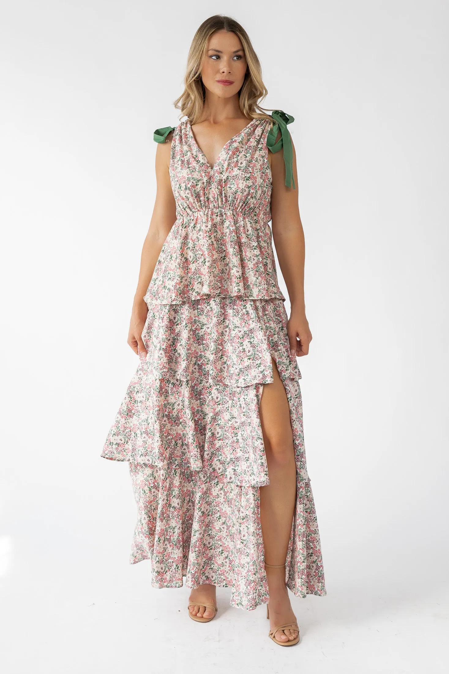 Shaina Slate Floral Maxi Dress