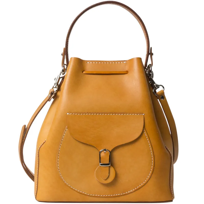 Top Grain Leather Bucket Bags Purses