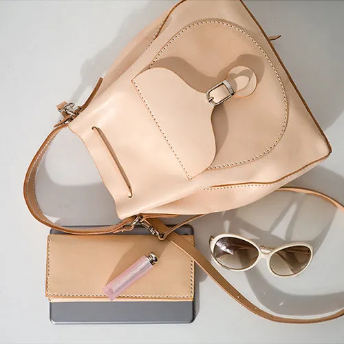 Top Grain Leather Bucket Bags Purses