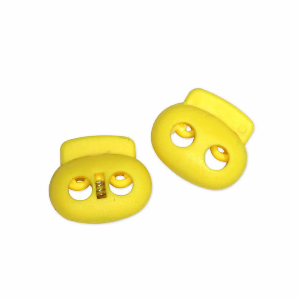 UNIQUE SEWING 2 Hole Cord Stops - Yellow - 2 pcs