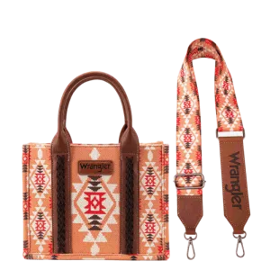 Wrangler Women's Southwestern Dual Sided Print Orange Crossbody/Canvas Tote WG2203-8120SOR