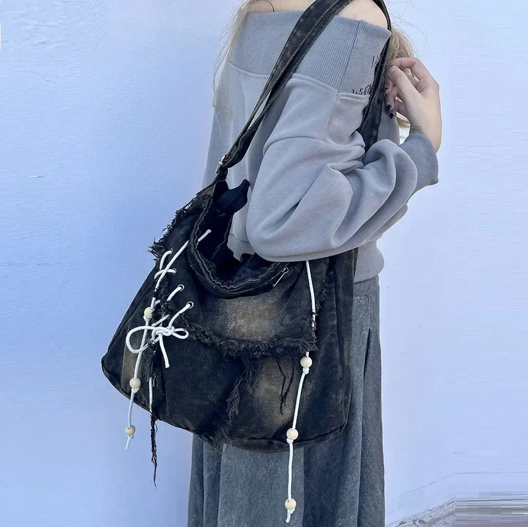 Y2K Harajuku Aesthetic Messenger Korean Gothic Vintage Denim Crossbody Bag